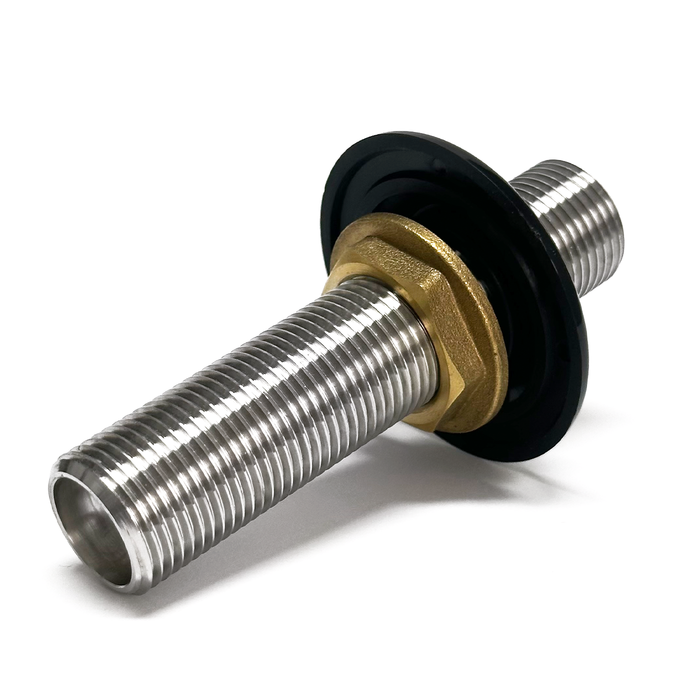 5/8" BSP 100mm Threaded Pipe with Collar and Locknut