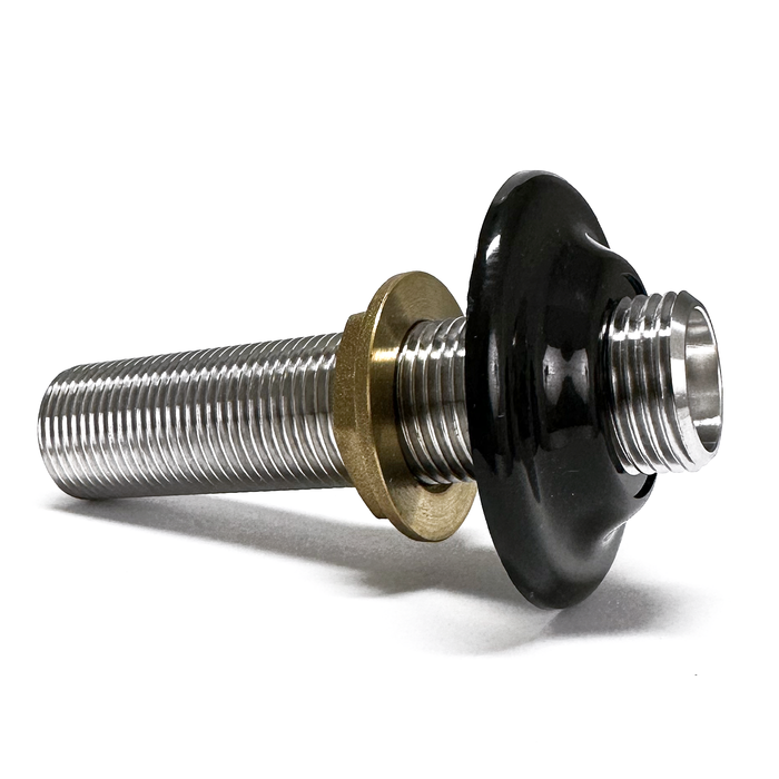 5/8" BSP 100mm Threaded Pipe with Collar and Locknut