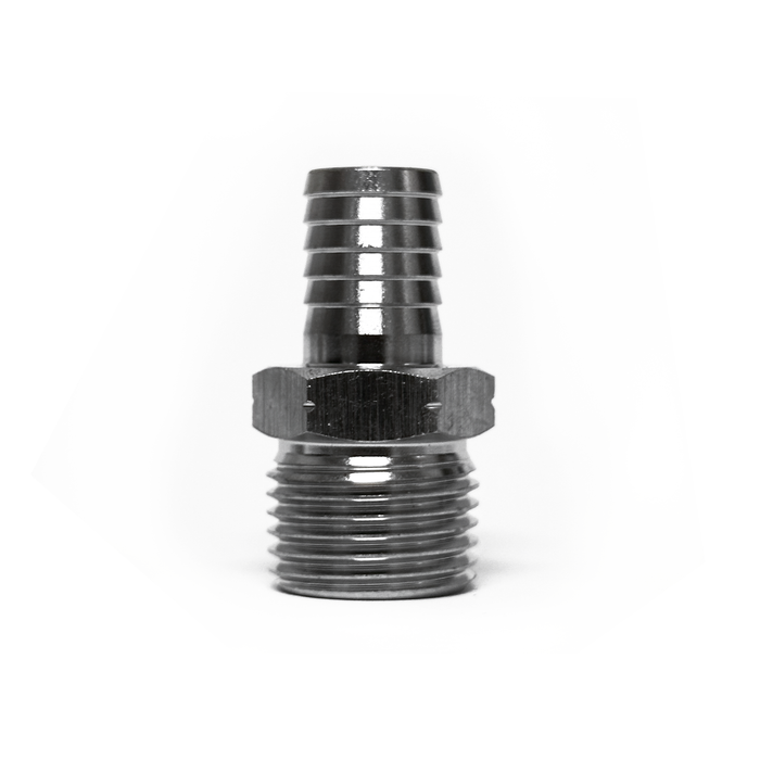 Stainless Steel 1/2" Male BSP x 13mm Barb Adapter
