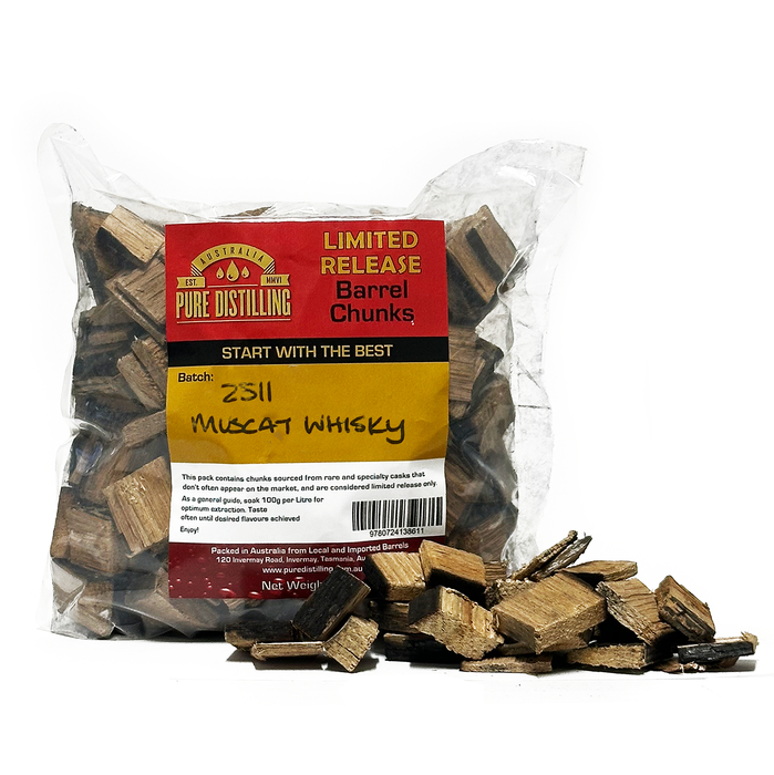 Pure Distilling Muscat Whisky Barrel Chunks 500g - Limited Release