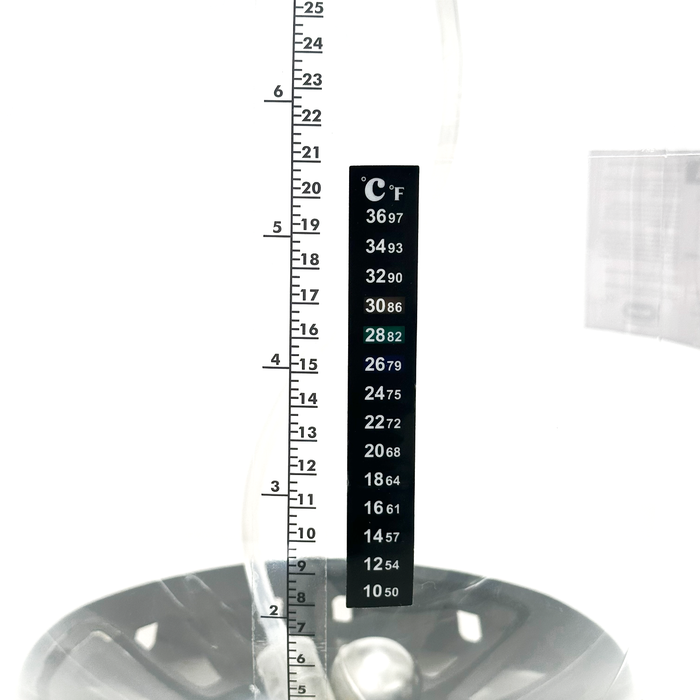 Fermzilla Temperature and level gauge with a clear background