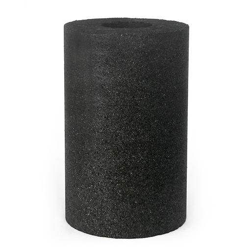 Black cylindrical carbon cartridge roller on a white background
