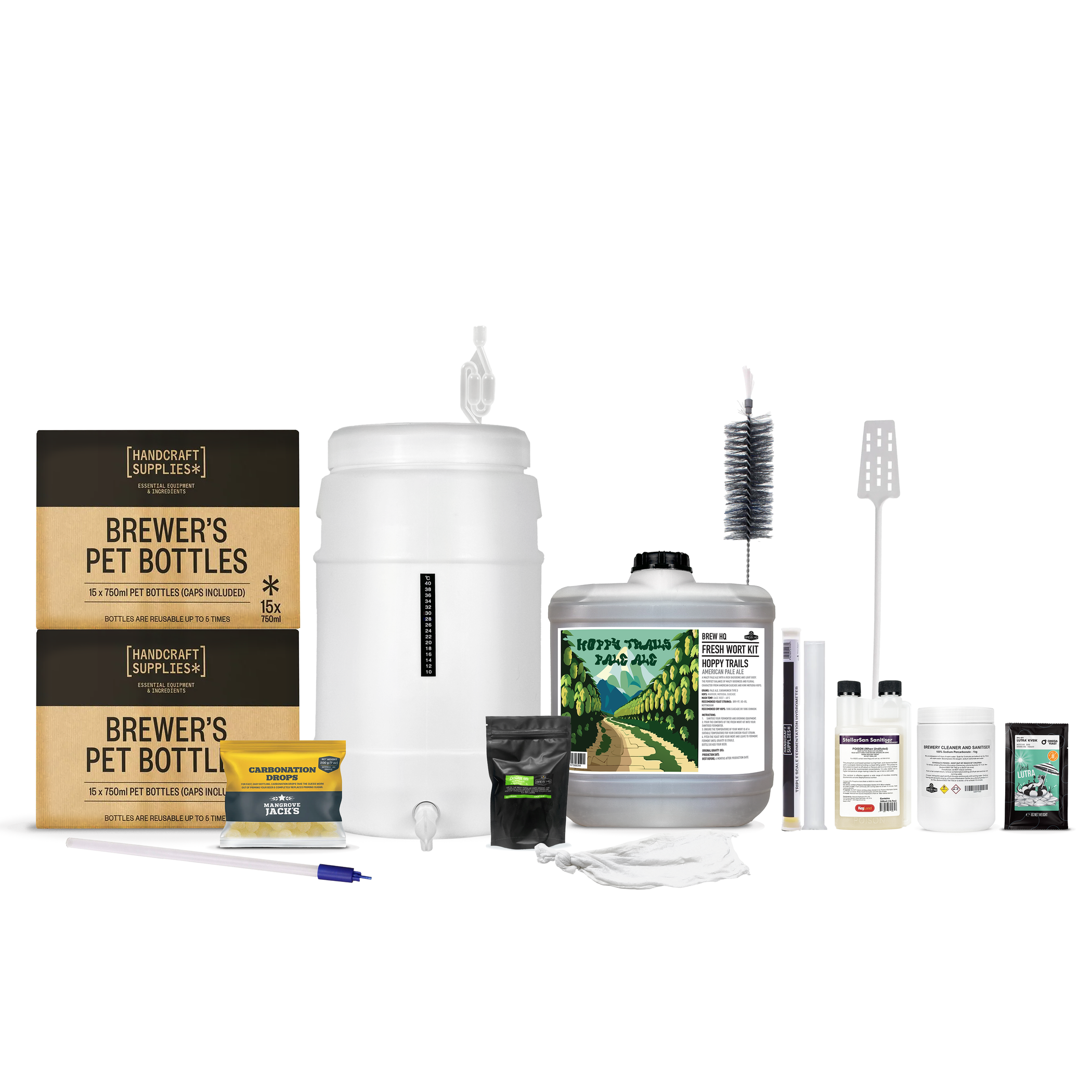 Brew HQ Fresh Wort Starter Brewery Kit with PET Bottles