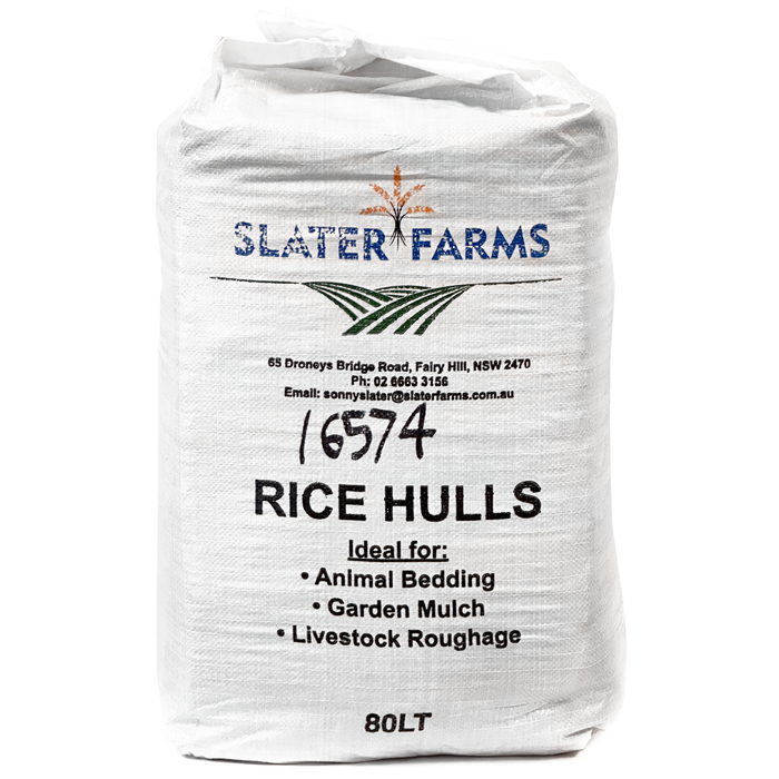 Slater Farms Rice Hulls 80L Bale - Approx 20kg