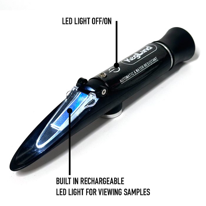 Saber Triple Scale LED Refractometer (Brix, SG Wort, SG Sugar)