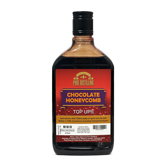 A photo of a bottle of chocolate honeycomb liqueur flavouring