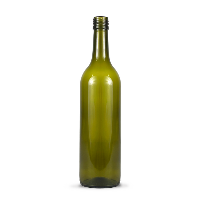 750mL Green Claret Glass Wine Bottle - Novatwist Finish