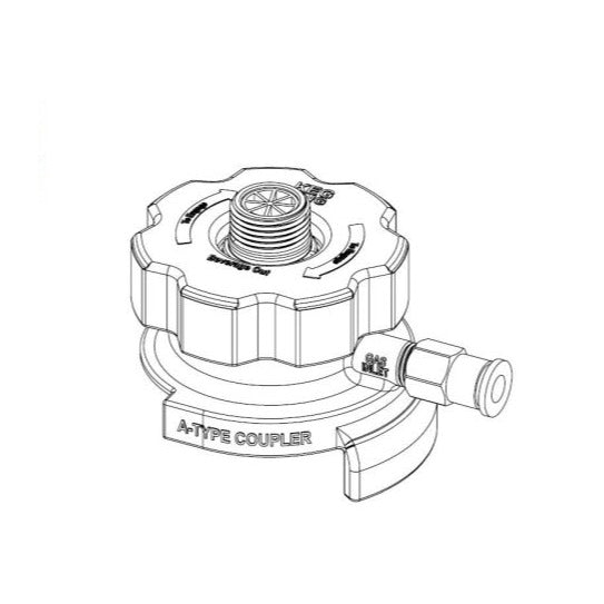 Low Profile A-Type Coupler with Low Profile Elbow