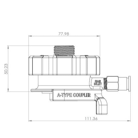 Low Profile A-Type Coupler with Low Profile Elbow