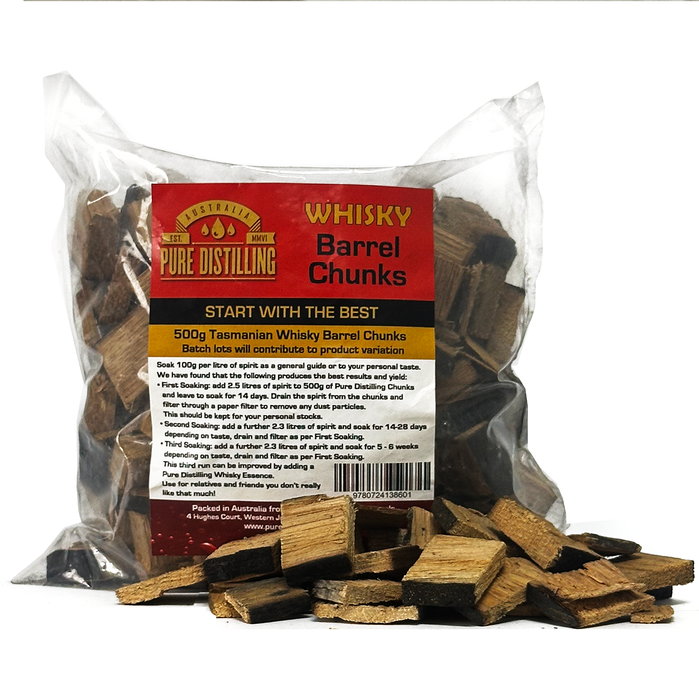 Pure Distilling Tasmanian Whisky Barrel Chunks 500g