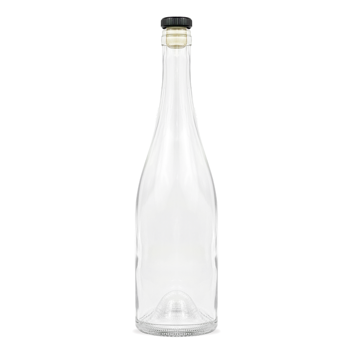 750mL Flint Glass Wine Bottle and Port Cork - Cork Finish