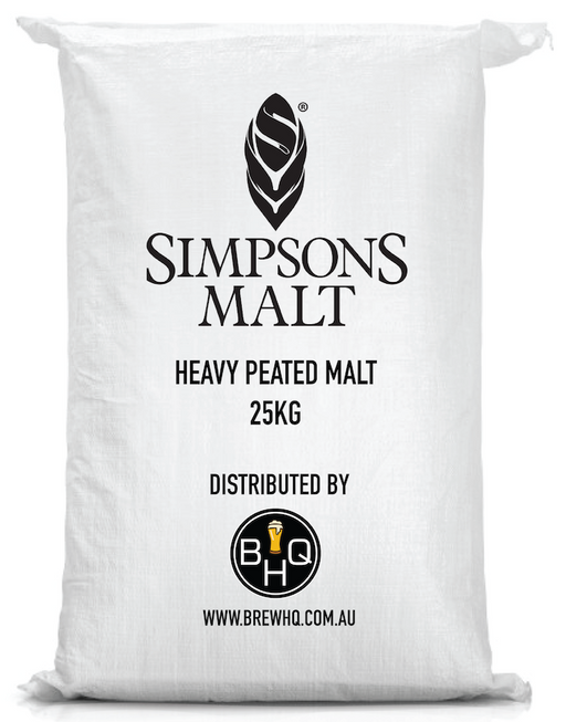 Simpsons Heavy Peated Malt 25kg - Brew HQ Pty Ltd